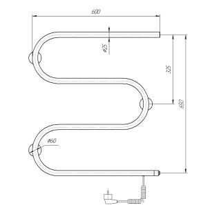 Полотенцесушитель электрический Domoterm DMT 107-25 60x60 EK R хром